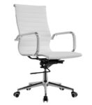 Sillón de oficina OLIVER, giratorio, regulación de altura, basculante profundo, similpiel blanca