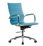 Sillón de oficina OLIVER, giratorio, regulación de altura, basculante profundo, similpiel turquesa