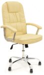 Sillón de oficina PAOLO, alto, regulación de altura, basculante, similpiel beige