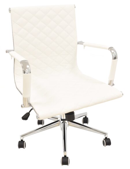 Sillón de oficina ZAGREB, giratorio, regulación de altura, basculante, similpiel blanca